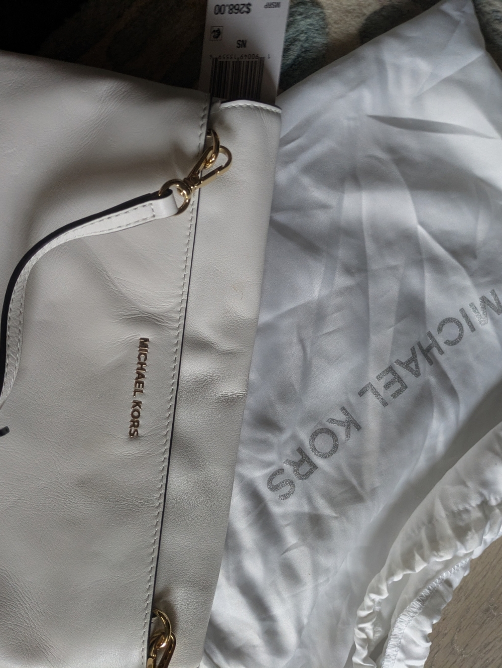 NWT $268 Michael Kors Chelsey large leather clutch with shoulder strap - Picture 6 of 6